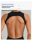 Women Sports Jumpsuit V Back One-piece Suit Sleeveless Yoga Romper Yoga Set Backless Sportswear Women Zipper Workout Bodysuits