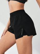2026 New Style Faux Two-Piece Anti-Exposure Yoga Shorts Sports Shorts Running Fitness Tennis Casual Basic Sports Pants Women's
