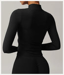 Yoga Long Sleeve Sports Jacket Women's Zip Fitness Yoga Shirt Slim Fit Gym Top Activewear Running Coats Workout Cycling Clothes