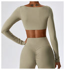 Sexy Yoga Shirts Crop Top Long Sleeves Shirts For Women Yoga Sports Fitness Gym Clothes Workout Tops Sports Shirts