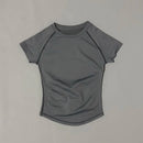 HISTELLO Sport Short Sleeve Top Seamless Yoga Leotard Clothing Women Running Sports T Shirt Workout Shirts Fitness Sports Vest