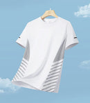 Running T-shirt Men Summer Ice Silk Thin Top Reflective Printing Quick Dry Short Sleeve Breathable Fitness Sports T-shirt 5XL