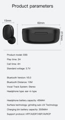 E6S TWS Wireless Headphones Sports Waterproof Bluetooth 5.0 Earphone  Stereo Headset with Microphone for Iphone Xiaomi Vivo Oppo