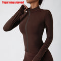 Yoga Long Sleeve Sports Jacket Women's Zip Fitness Yoga Shirt Slim Fit Gym Top Activewear Running Coats Workout Cycling Clothes