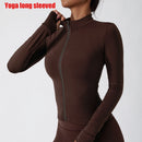 Yoga Long Sleeve Sports Jacket Women's Zip Fitness Yoga Shirt Slim Fit Gym Top Activewear Running Coats Workout Cycling Clothes
