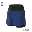 Running Shorts Male 2 in 1 Marathon Fitness Short Gym Man Basketball Workout Pants Multi-pocket Double Deck Sports Shorts Men