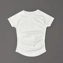 HISTELLO Sport Short Sleeve Top Seamless Yoga Leotard Clothing Women Running Sports T Shirt Workout Shirts Fitness Sports Vest