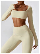 Sexy Yoga Shirts Crop Top Long Sleeves Shirts For Women Yoga Sports Fitness Gym Clothes Workout Tops Sports Shirts
