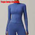 Yoga Long Sleeve Sports Jacket Women's Zip Fitness Yoga Shirt Slim Fit Gym Top Activewear Running Coats Workout Cycling Clothes