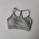 Nude Gathering Sports Bra Women's Sexy Back Shockproof Fitness Bra Quick Drying Pilates Training Sports Running Yoga Tank Top