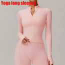 Yoga Long Sleeve Sports Jacket Women's Zip Fitness Yoga Shirt Slim Fit Gym Top Activewear Running Coats Workout Cycling Clothes