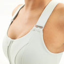 Women Sports Bras Tights Crop Top Yoga Vest Front Zipper Plus Size Adjustable Strap Shockproof Gym Fitness Athletic Brassiere