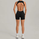 Women Sports Jumpsuit V Back One-piece Suit Sleeveless Yoga Romper Yoga Set Backless Sportswear Women Zipper Workout Bodysuits