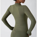 Yoga Long Sleeve Sports Jacket Women's Zip Fitness Yoga Shirt Slim Fit Gym Top Activewear Running Coats Workout Cycling Clothes