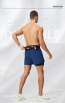 Running Shorts Male 2 in 1 Marathon Fitness Short Gym Man Basketball Workout Pants Multi-pocket Double Deck Sports Shorts Men