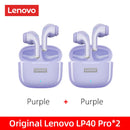 100%Original Lenovo LP40 Pro TWS Earphones Wireless Bluetooth 5.1 Sport Noise Reduction Headphones Touch Control 250mAH 2022 New