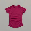 HISTELLO Sport Short Sleeve Top Seamless Yoga Leotard Clothing Women Running Sports T Shirt Workout Shirts Fitness Sports Vest