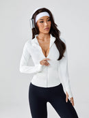 Yoga Crop Top for Fall & Winter - Slim-Fitting Athletic Shirt with Elevated Style, Perfect as Base Layer or Outerwear