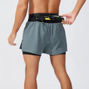 Running Shorts Male 2 in 1 Marathon Fitness Short Gym Man Basketball Workout Pants Multi-pocket Double Deck Sports Shorts Men