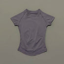 HISTELLO Sport Short Sleeve Top Seamless Yoga Leotard Clothing Women Running Sports T Shirt Workout Shirts Fitness Sports Vest