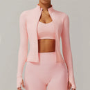 Yoga Long Sleeve Sports Jacket Women's Zip Fitness Yoga Shirt Slim Fit Gym Top Activewear Running Coats Workout Cycling Clothes