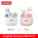 100%Original Lenovo LP40 Pro TWS Earphones Wireless Bluetooth 5.1 Sport Noise Reduction Headphones Touch Control 250mAH 2022 New