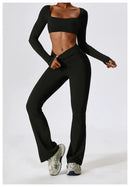 Sexy Yoga Shirts Crop Top Long Sleeves Shirts For Women Yoga Sports Fitness Gym Clothes Workout Tops Sports Shirts