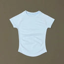 HISTELLO Sport Short Sleeve Top Seamless Yoga Leotard Clothing Women Running Sports T Shirt Workout Shirts Fitness Sports Vest