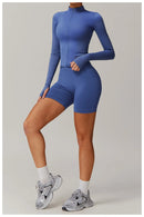 Yoga Long Sleeve Sports Jacket Women's Zip Fitness Yoga Shirt Slim Fit Gym Top Activewear Running Coats Workout Cycling Clothes