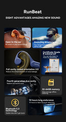 Sanag B60S Bone Conduction Earphone IPX8 Swimming Bluetooth Headphones Wireless Open Headset 64GB MP3 with Microphone Earbuds