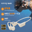 Sanag B60S Bone Conduction Earphone IPX8 Swimming Bluetooth Headphones Wireless Open Headset 64GB MP3 with Microphone Earbuds