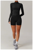 Yoga Long Sleeve Sports Jacket Women's Zip Fitness Yoga Shirt Slim Fit Gym Top Activewear Running Coats Workout Cycling Clothes