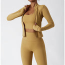 Yoga Long Sleeve Sports Jacket Women's Zip Fitness Yoga Shirt Slim Fit Gym Top Activewear Running Coats Workout Cycling Clothes