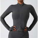 Yoga Long Sleeve Sports Jacket Women's Zip Fitness Yoga Shirt Slim Fit Gym Top Activewear Running Coats Workout Cycling Clothes