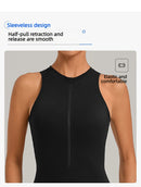 Women Sports Jumpsuit V Back One-piece Suit Sleeveless Yoga Romper Yoga Set Backless Sportswear Women Zipper Workout Bodysuits