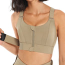 Women Sports Bras Tights Crop Top Yoga Vest Front Zipper Plus Size Adjustable Strap Shockproof Gym Fitness Athletic Brassiere