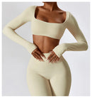 Sexy Yoga Shirts Crop Top Long Sleeves Shirts For Women Yoga Sports Fitness Gym Clothes Workout Tops Sports Shirts