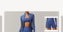 Yoga Long Sleeve Sports Jacket Women's Zip Fitness Yoga Shirt Slim Fit Gym Top Activewear Running Coats Workout Cycling Clothes