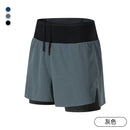 Running Shorts Male 2 in 1 Marathon Fitness Short Gym Man Basketball Workout Pants Multi-pocket Double Deck Sports Shorts Men