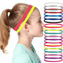 1/2/3/5pcs Women Sweatbands Football Yoga Pure Hair Bands Anti-slip Elastic Rubber Thin Sports Headband Men Hair Accessories