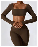 Sexy Yoga Shirts Crop Top Long Sleeves Shirts For Women Yoga Sports Fitness Gym Clothes Workout Tops Sports Shirts