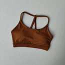 Nude Gathering Sports Bra Women's Sexy Back Shockproof Fitness Bra Quick Drying Pilates Training Sports Running Yoga Tank Top